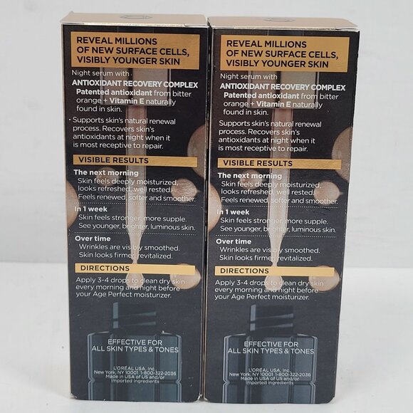 LOreal Paris Age Perfect Cell Renewal Midnight Serum 1.0 Fl Oz NIB Set of 2 - Picture 2 of 5